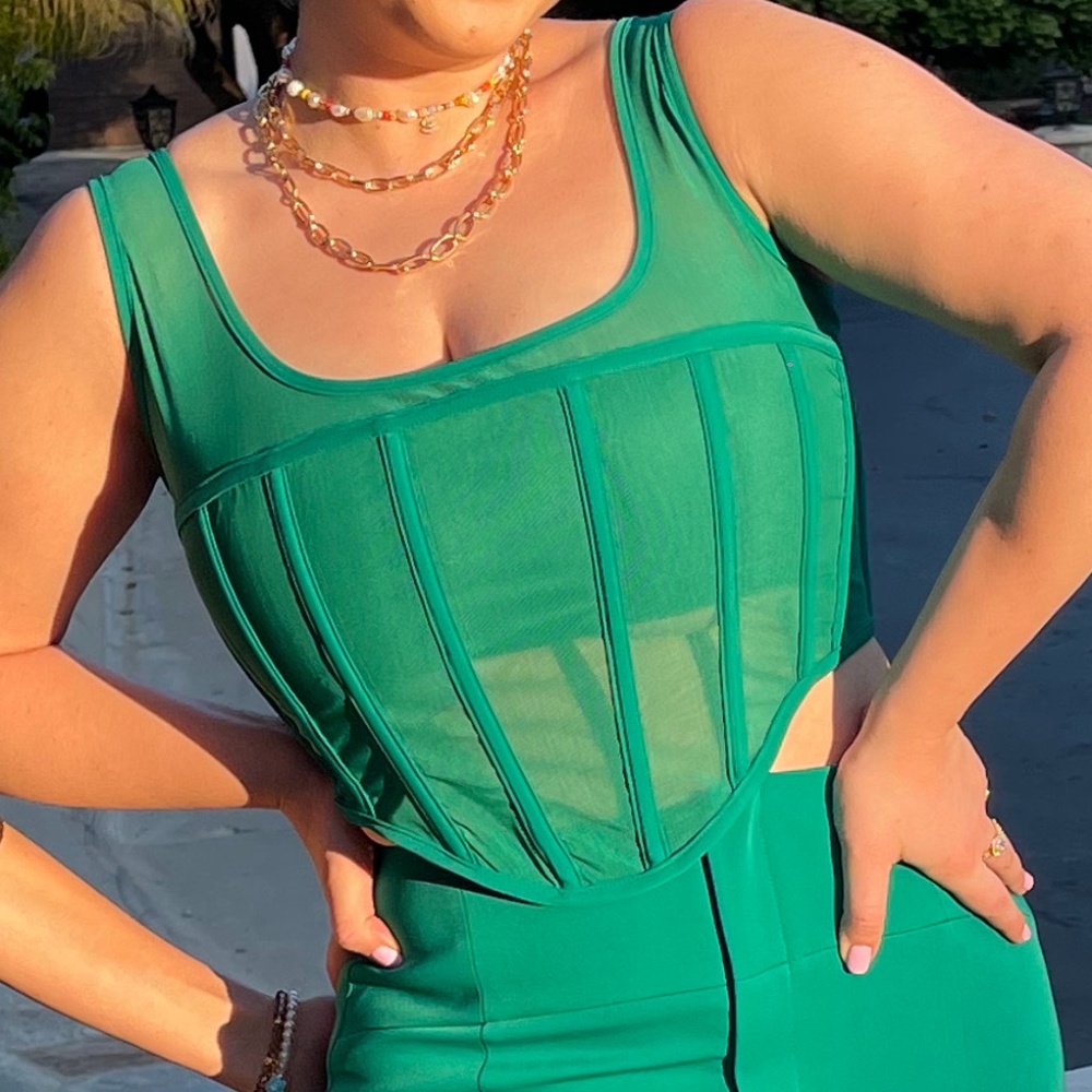 Delaney Corset Bustier - Bottle Green